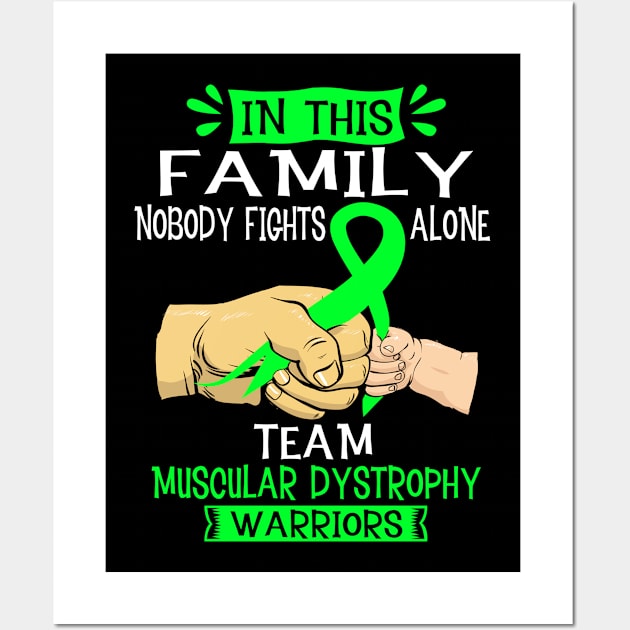 In This Family Nobody Fights Alone Team Muscular Dystrophy Warrior Support Muscular Dystrophy Warrior Gifts Wall Art by ThePassion99